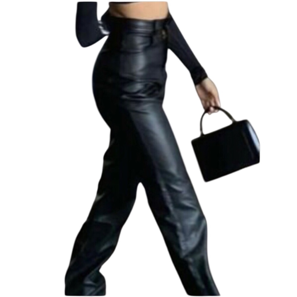Vintage HUGO BUSCATI Black Leather Collection size 2T made in India avant garde